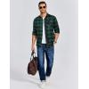 COOFANDY Men’s Flannel Long Sleeve Button Down Casual Plaid Shirt With Pocket(Green Black Plaid)