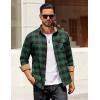 COOFANDY Men’s Flannel Long Sleeve Button Down Casual Plaid Shirt With Pocket(Green Black Plaid)