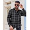 COOFANDY Men’s Flannel Long Sleeve Button Down Casual Plaid Shirt With Pocket(Grey Black Plaid)