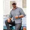 COOFANDY Men’s Flannel Long Sleeve Button Down Casual Plaid Shirt With Pocket(Grey Heather)