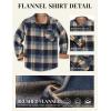 COOFANDY Men’s Flannel Long Sleeve Button Down Casual Plaid Shirt With Pocket(Khaki Blue Plaid)