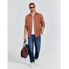 COOFANDY Men’s Flannel Long Sleeve Button Down Casual Plaid Shirt With Pocket(Orange Grey Plaid)