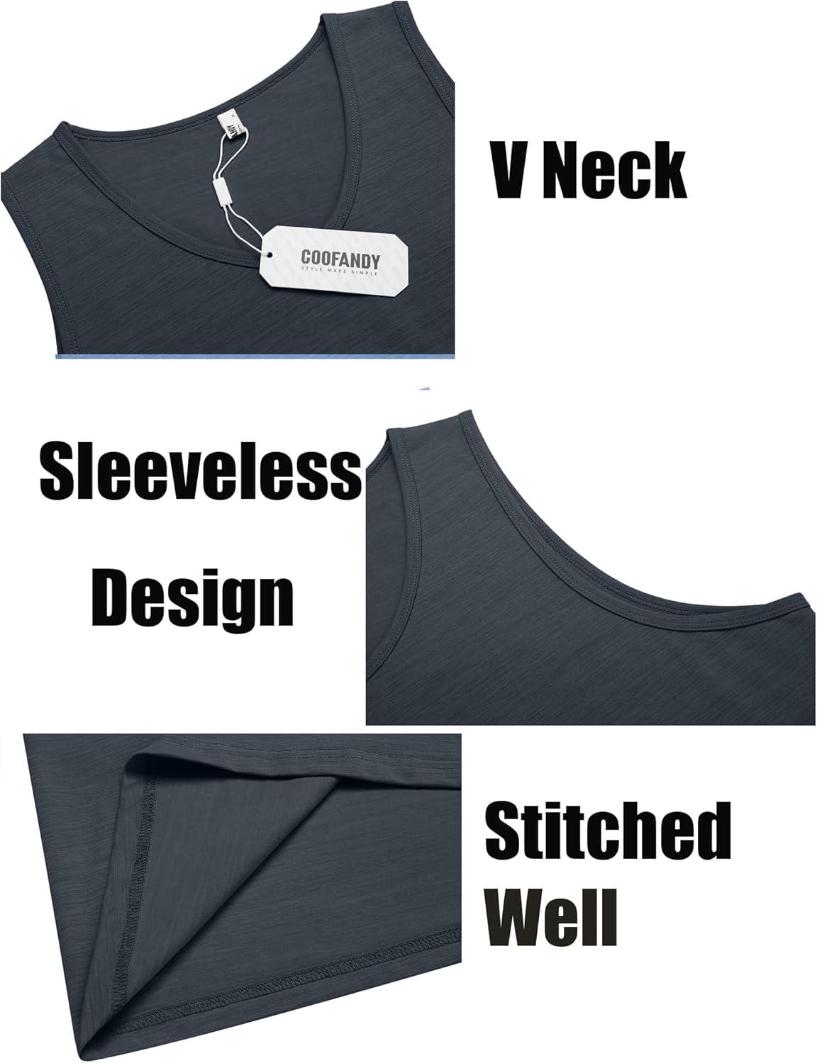 imageCOOFANDY Mens Workout Tank Tops Sleeveless Muscle Gym Shirt Bodybuilding TeeBlackDark Grey 2 Pcs