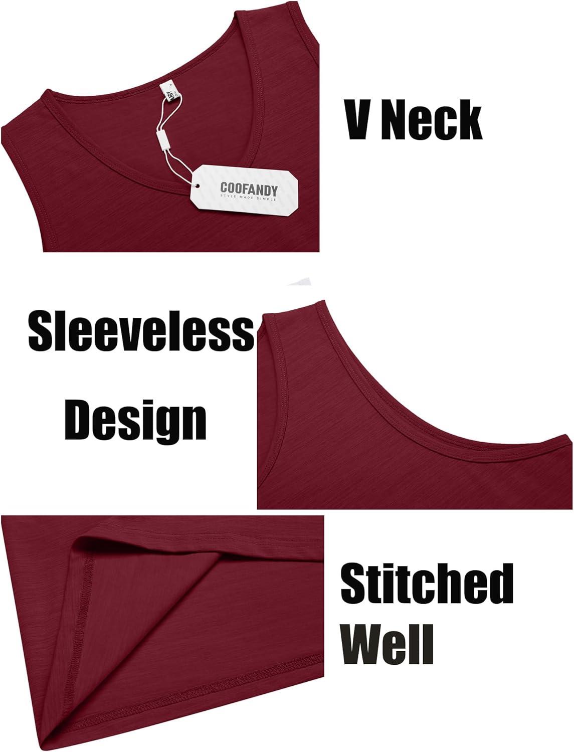 imageCOOFANDY Mens Workout Tank Tops Sleeveless Muscle Gym Shirt Bodybuilding TeeBlackRed 2 Pcs