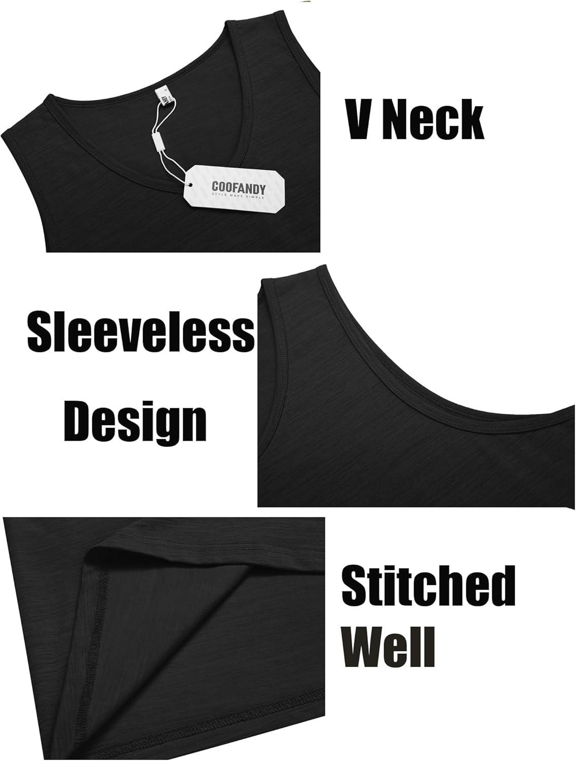 imageCOOFANDY Mens Workout Tank Tops Sleeveless Muscle Gym Shirt Bodybuilding TeeBlackWhite 2 Pcs
