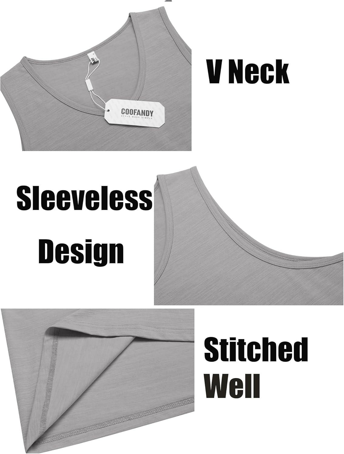 imageCOOFANDY Mens Workout Tank Tops Sleeveless Muscle Gym Shirt Bodybuilding TeeBlackWhiteLight Grey3 Pcs