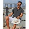 COOFANDY Men’s Button Down Shirts Casual Short Sleeve Linen Shirt Summer Beach Shirt with Pocket(Dark Gray)