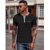COOFANDY Mens Henley Shirts Short Sleeve Casual Button T-Shirts Basic Tee Shirts Summer Vintage T Shirts with Pocket(01 Black)