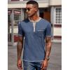 COOFANDY Mens Henley Shirts Short Sleeve Casual Button T-Shirts Basic Tee Shirts Summer Vintage T Shirts with Pocket(01 Navy Blue)
