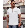COOFANDY Mens Henley Shirts Short Sleeve Casual Button T-Shirts Basic Tee Shirts Summer Vintage T Shirts with Pocket(01 White)
