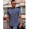 COOFANDY Mens Henley Shirts Short Sleeve Casual Button T-Shirts Basic Tee Shirts Summer Vintage T Shirts with Pocket(02 Navy Blue/Dark Grey)