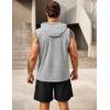 COOFANDY Mens Sleeveless Workout Hoodie Shorts Set 2 Piece Outfits Hooded Tank Tops Gym Tracksuit Sweatsuits(Light Grey/Black)