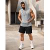 COOFANDY Mens Sleeveless Workout Hoodie Shorts Set 2 Piece Outfits Hooded Tank Tops Gym Tracksuit Sweatsuits(Light Grey/Black)