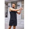 COOFANDY Mens Sleeveless Workout Hoodie Shorts Set 2 Piece Outfits Hooded Tank Tops Gym Tracksuit Sweatsuits(Navy Blue)