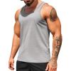 COOFANDY Men’s Workout Tank Tops Pack Dry Fit Sleeveless Running Shirts Gym Muscle Bodybuilding T Shirts(Light Grey)