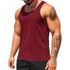 COOFANDY Men’s Workout Tank Tops Pack Dry Fit Sleeveless Running Shirts Gym Muscle Bodybuilding T Shirts(Wine Red)