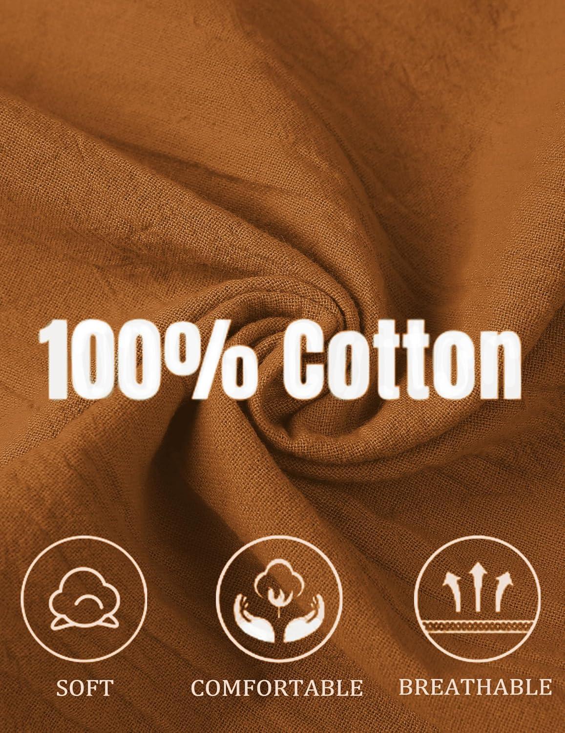 imageCOOFANDY Mens Cotton Linen Pants Casual Harem Pants Elastic Waist Beach Boho Yoga TrousersLight Brown