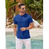 COOFANDY Men’s Henley Shirts Short Sleeve Casual Basic Henley Tee Summer Button Lightweight Stretch T Shirts(Sky Blue)