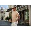 COOFANDY Men’s Mock Turtleneck T Shirt Short Sleeve Slim Fit Basic Casual Solid Color Pullover Tee(A-khaki)