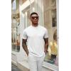 COOFANDY Men’s Mock Turtleneck T Shirt Short Sleeve Slim Fit Basic Casual Solid Color Pullover Tee(A-white)