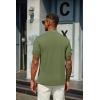 COOFANDY Men’s Mock Turtleneck T Shirt Short Sleeve Slim Fit Basic Casual Solid Color Pullover Tee(B-black/Army Green)