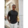 COOFANDY Men’s Mock Turtleneck T Shirt Short Sleeve Slim Fit Basic Casual Solid Color Pullover Tee(B-black/Army Green)