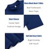 COOFANDY Men’s Mock Turtleneck T Shirt Short Sleeve Slim Fit Basic Casual Solid Color Pullover Tee(Dark Blue)