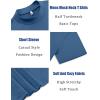 COOFANDY Men’s Mock Turtleneck T Shirt Short Sleeve Slim Fit Basic Casual Solid Color Pullover Tee(Denim Blue)