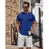 COOFANDY Mens T-Shirts Short Sleeve Plain Tshirts Casual Crew Neck Basic T Shirt Soft Cooling Fitted Stretch Tee Shirts(Dark Blue)