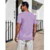 COOFANDY Mens T-Shirts Short Sleeve Plain Tshirts Casual Crew Neck Basic T Shirt Soft Cooling Fitted Stretch Tee Shirts(Light Purple)