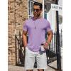 COOFANDY Mens T-Shirts Short Sleeve Plain Tshirts Casual Crew Neck Basic T Shirt Soft Cooling Fitted Stretch Tee Shirts(Light Purple)