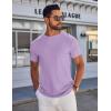 COOFANDY Mens T-Shirts Short Sleeve Plain Tshirts Casual Crew Neck Basic T Shirt Soft Cooling Fitted Stretch Tee Shirts(Light Purple)