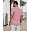 COOFANDY Mens T-Shirts Short Sleeve Plain Tshirts Casual Crew Neck Basic T Shirt Soft Cooling Fitted Stretch Tee Shirts(Pink)
