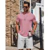 COOFANDY Mens T-Shirts Short Sleeve Plain Tshirts Casual Crew Neck Basic T Shirt Soft Cooling Fitted Stretch Tee Shirts(Pink)