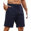 COOFANDY Men’s 2 Pack Workout Gym Shorts 7 Inch / 5 Inch Athletic Shorts Lightweight Casual Jogger Short with Zipper Pockets(1 Navy Blue)
