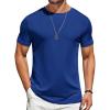 COOFANDY Mens T-Shirts Short Sleeve Plain Tshirts Casual Crew Neck Basic T Shirt Soft Cooling Fitted Stretch Tee Shirts(Dark Blue)