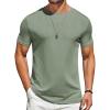 COOFANDY Mens T-Shirts Short Sleeve Plain Tshirts Casual Crew Neck Basic T Shirt Soft Cooling Fitted Stretch Tee Shirts(Light Green)