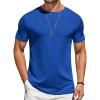 COOFANDY Mens T-Shirts Short Sleeve Plain Tshirts Casual Crew Neck Basic T Shirt Soft Cooling Fitted Stretch Tee Shirts(Royal Blue)