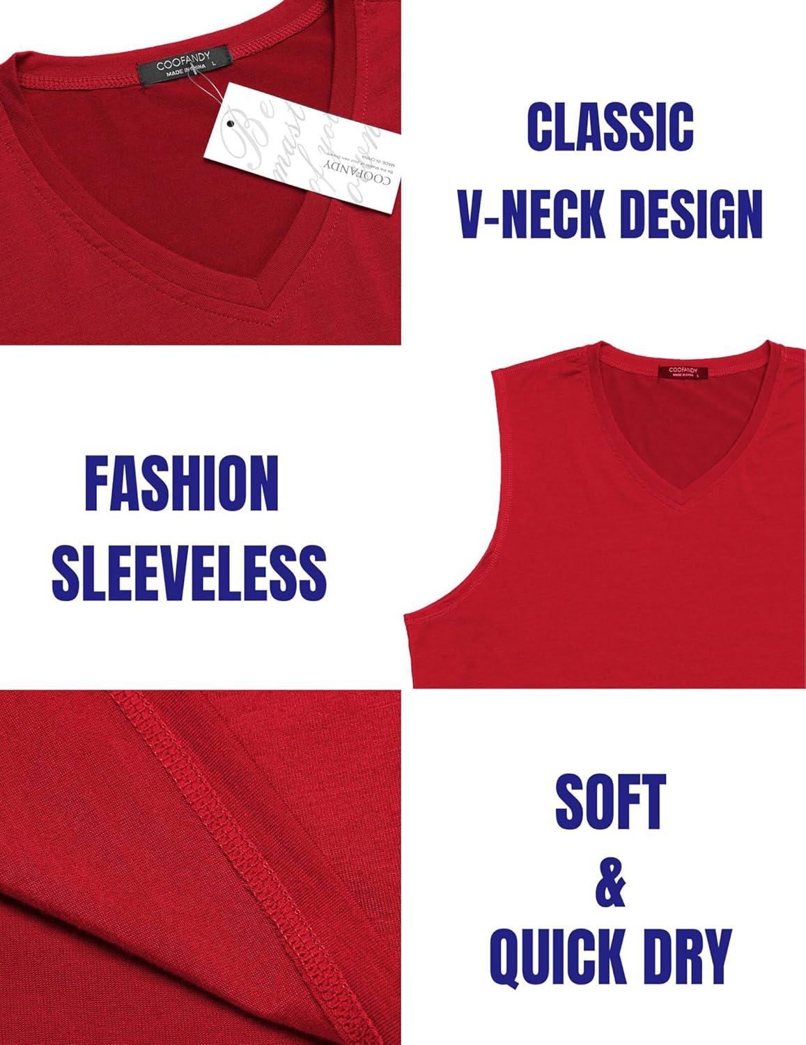 imageCOOFANDY Mens 3 Pack Workout Tank Tops Gym Sleeveless Shirts V Neck Bodybuilding Muscle Tee ShirtBlueRedYellow