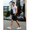 COOFANDY Men’s Casual Shorts 9 Inch Flat Front Lightweight Summer Beach Vacation Shorts with 4 Pockets(Black)