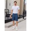 COOFANDY Men’s Casual Shorts 9 Inch Flat Front Lightweight Summer Beach Vacation Shorts with 4 Pockets(Blue)