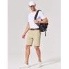 COOFANDY Men’s Casual Shorts 9 Inch Flat Front Lightweight Summer Beach Vacation Shorts with 4 Pockets(Light Khaki)