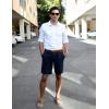 COOFANDY Men’s Casual Shorts 9 Inch Flat Front Lightweight Summer Beach Vacation Shorts with 4 Pockets(Navy Blue)