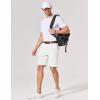 COOFANDY Men’s Casual Shorts 9 Inch Flat Front Lightweight Summer Beach Vacation Shorts with 4 Pockets(White)