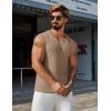COOFANDY Mens Casual Tank Tops 2 Pack Waffle Knit Sleeveless Shirt Breathable Tank Shirts Summer Muscle Tee(Khaki)