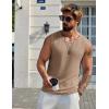 COOFANDY Mens Casual Tank Tops 2 Pack Waffle Knit Sleeveless Shirt Breathable Tank Shirts Summer Muscle Tee(Khaki)