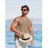 COOFANDY Mens Casual Tank Tops 2 Pack Waffle Knit Sleeveless Shirt Breathable Tank Shirts Summer Muscle Tee(Khaki)