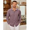 COOFANDY Men’s Long Sleeve Button Down Regular Fit Dress Shirt(Red)