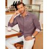 COOFANDY Men’s Long Sleeve Button Down Regular Fit Dress Shirt(Red)