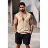 COOFANDY Men’s Workout Hooded Tank Tops 2 Pack Zip Up Sleeveless Gym Shirts Muscle Cut Off T Shirt Bodybuilding Hoodies(Black/Khaki(2pcs))